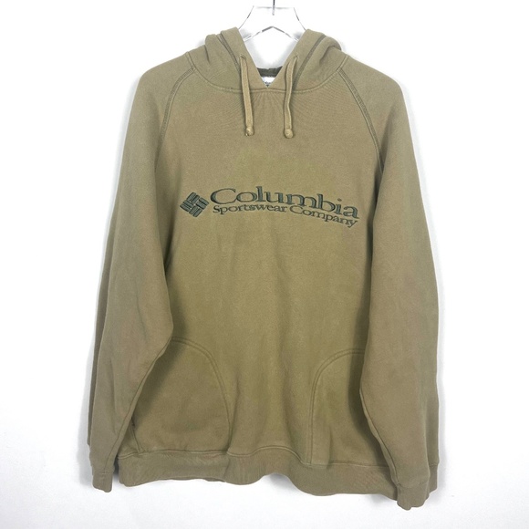 Vintage Columbia Men's Embroidered Pullover Hoodie Olive Green - Picture 4 of 12